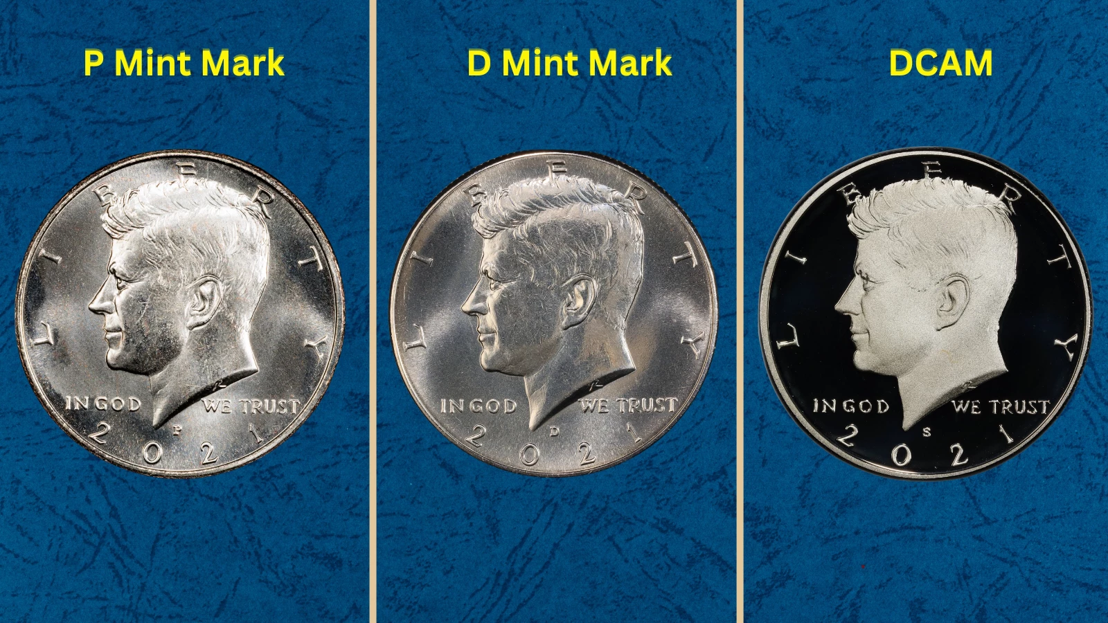 2021 Kennedy half dollar bank rolls from the U.S. Mint Philadelphia and Denver production